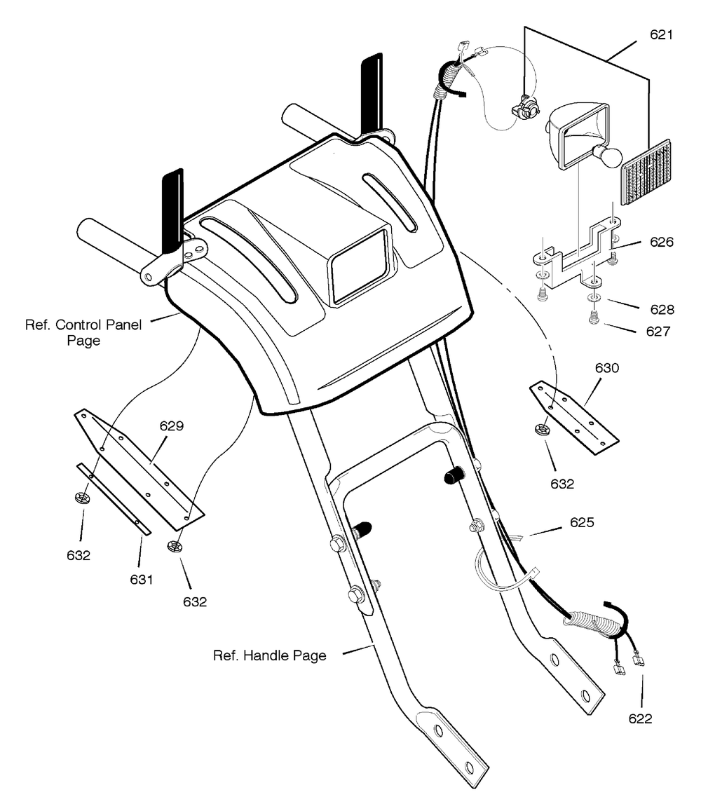 Headlight Diagram and Parts List for 629101X85A 2005 Briggs and Stratton Snow Blower
